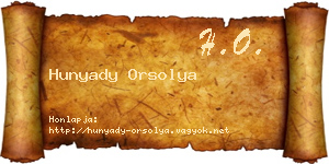 Hunyady Orsolya névjegykártya